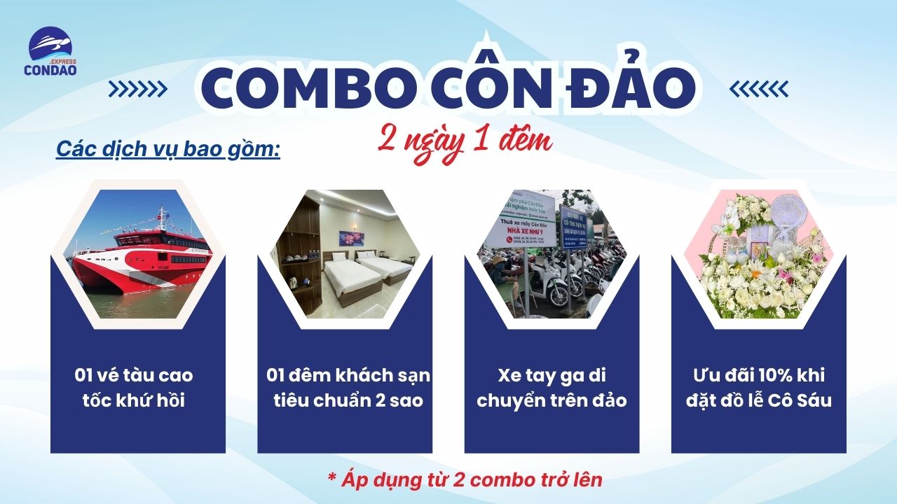 Dịch vụ trong combo Côn Đảo 2 ngày 1 đêm