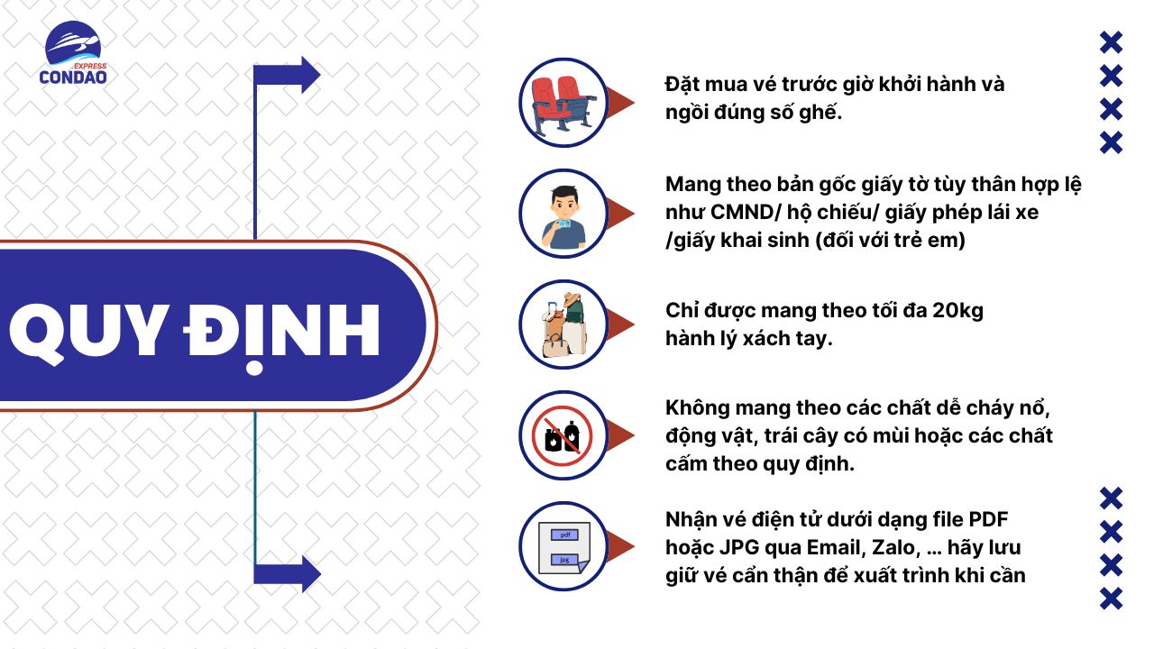 Một số quy định đặt mua vé tàu Trần Đề Côn Đảo